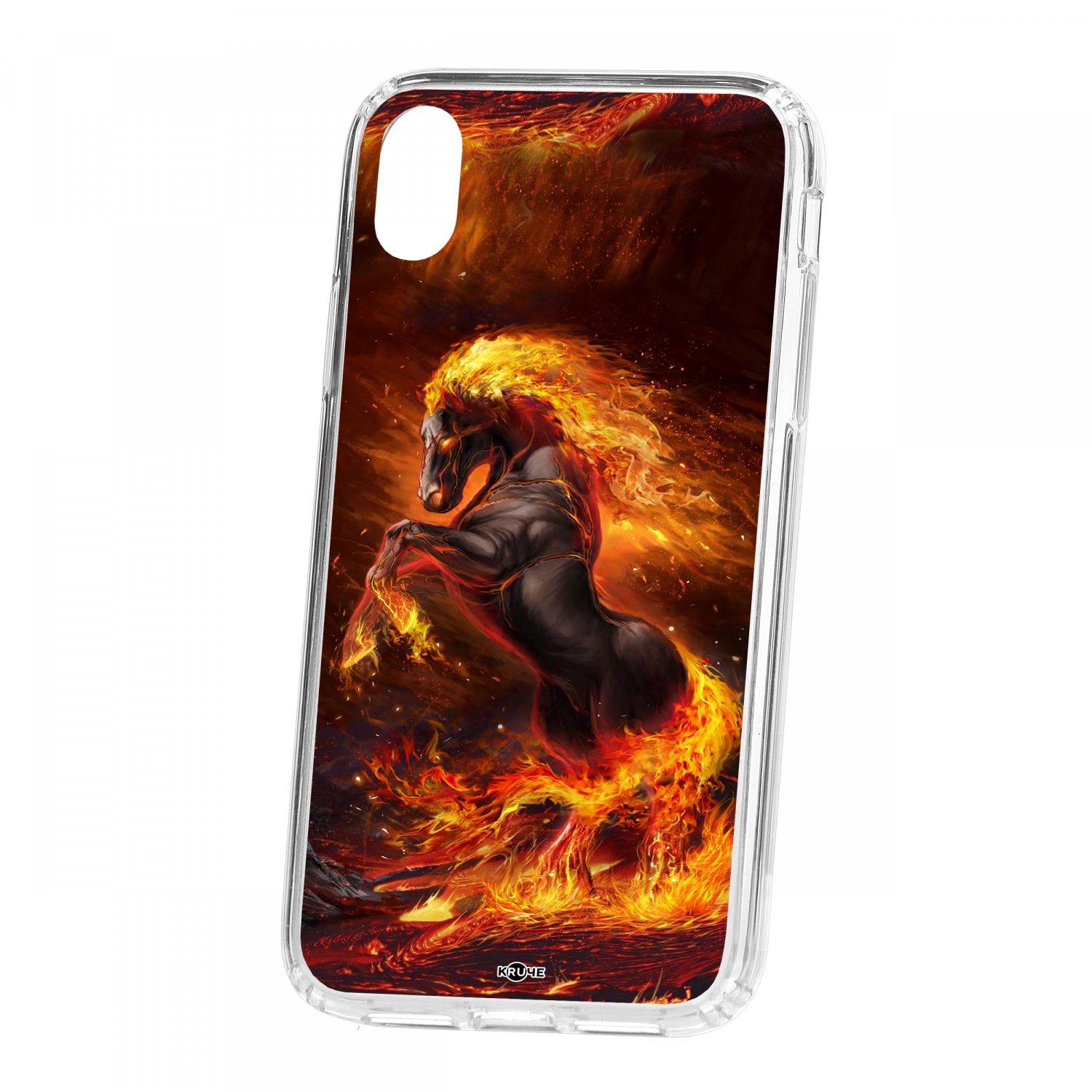 фото Чехол kruche для iphone 11 / xr print конь огонь кruче