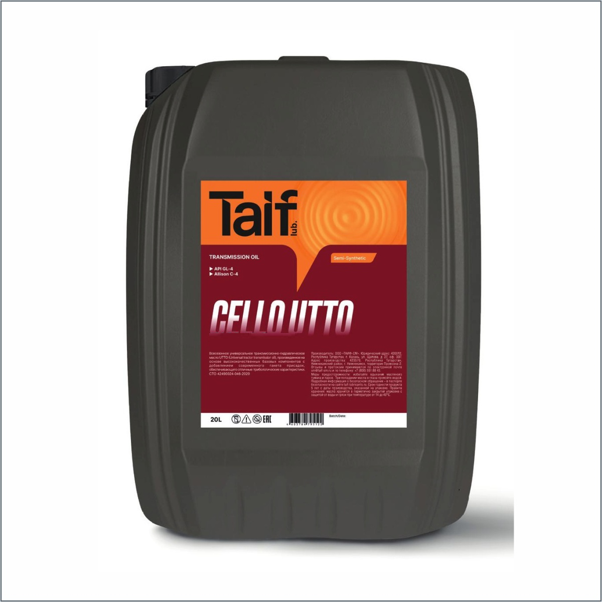 Трансмиссионное масло TAIF Cello Utto 10W-30 (214059) 20 л