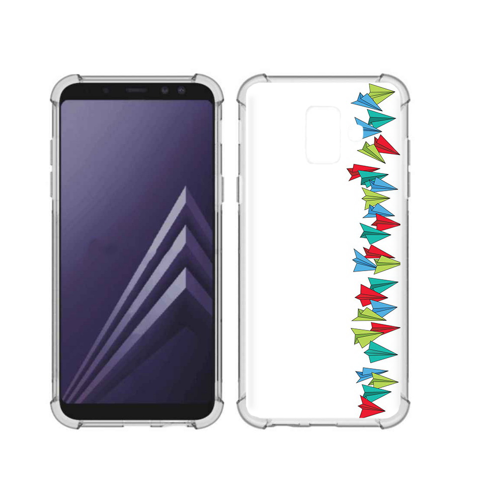 

Чехол MyPads Tocco для Samsung Galaxy A6 (2018) самолетики из листочков (PT111558.582.593), Прозрачный, Tocco