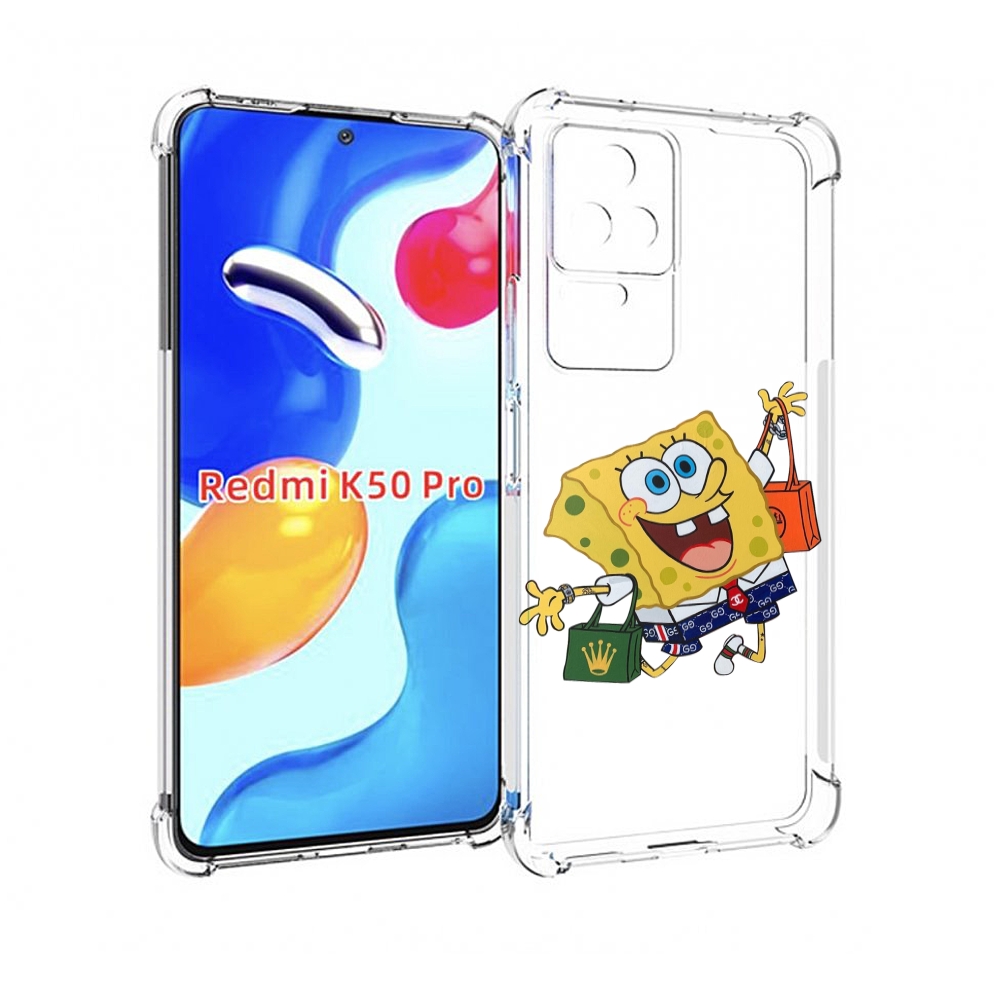 

Чехол MyPads модный-спанч-боб для Xiaomi Redmi K50 / K50 Pro, Прозрачный, Tocco