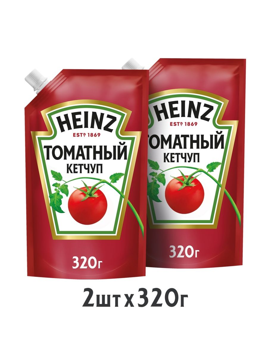 Кетчуп Heinz томатный, 2 шт по 320 г