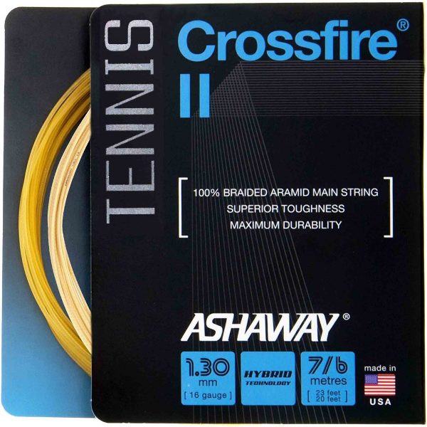 фото Струна для тенниса ashaway 12m crossfire ii a10001, gold, 1.30