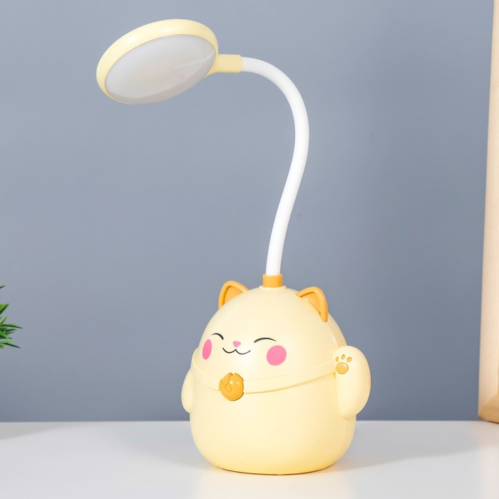 

Настольная лампа "Манэки" LED 3Вт АКБ USB бежевый 11,5x10x30 см