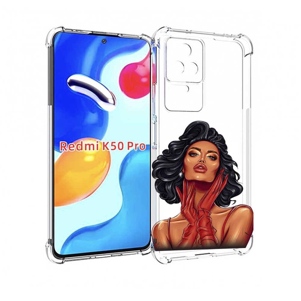 

Чехол MyPads мулатка-в-перчатках женский для Xiaomi Redmi K50/K50 Pro, Прозрачный, Tocco