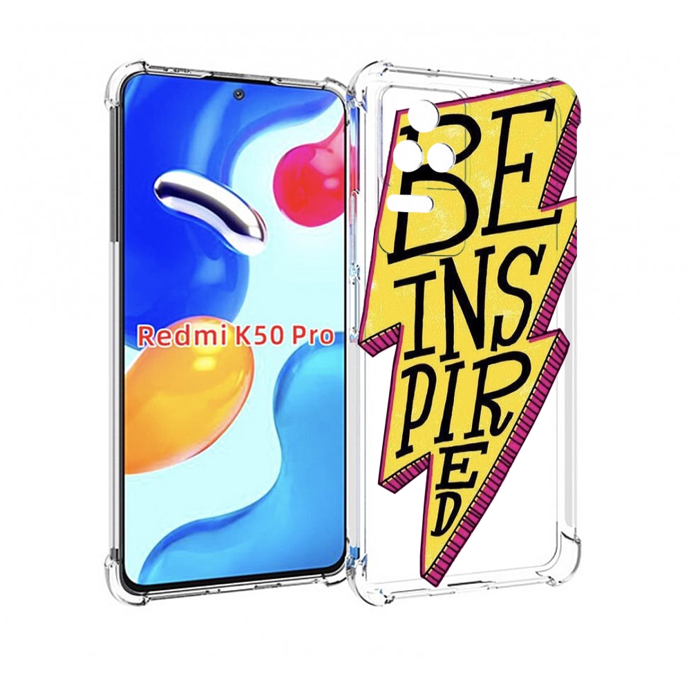 

Чехол MyPads надпись в желтой молнии для Xiaomi Redmi K50 / K50 Pro, Прозрачный, Tocco