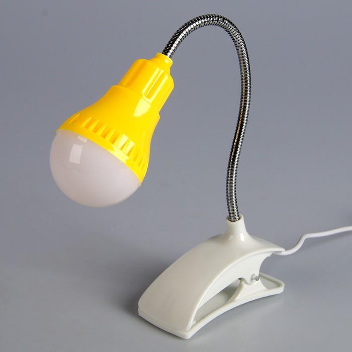 фото Лампа на прищепке "свет" желтый 13led 1,5w провод usb 4x9x31,5 см risalux