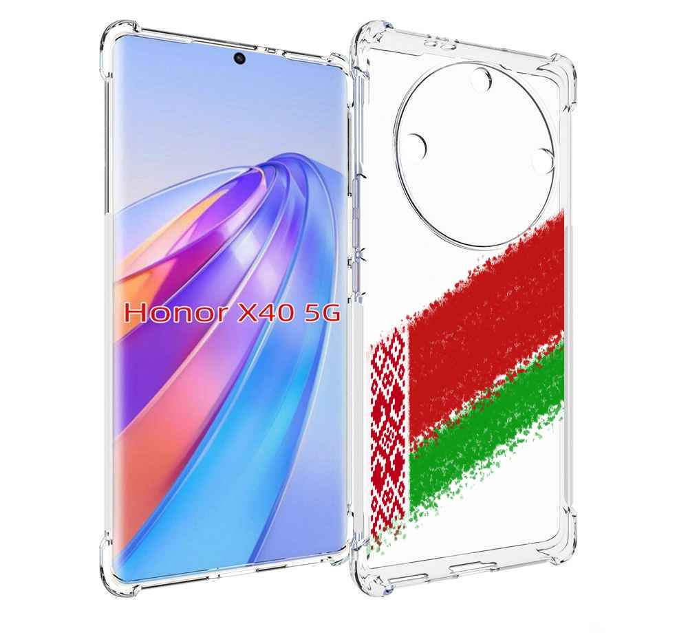 

Чехол MyPads флаг Белорусии мужской для Honor X40, Прозрачный, Tocco