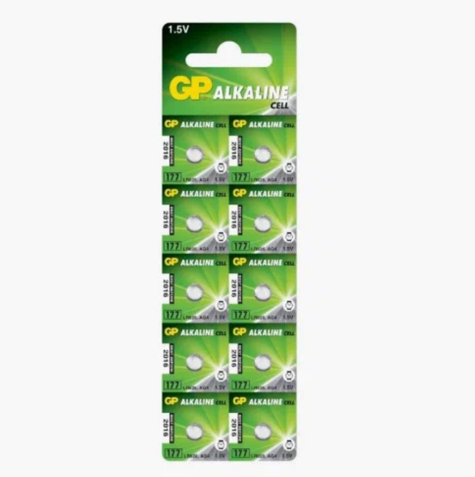 

Батарейка GP ALKALINE AG 4 (LR626, 377), 1.5 В в блистере 10 штук, 15784, ALKALINE AG 4