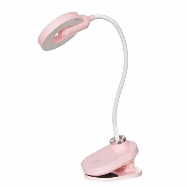 Настольная лампа Risalux на прищепке Блум LED 3Вт АКБ USB розовый