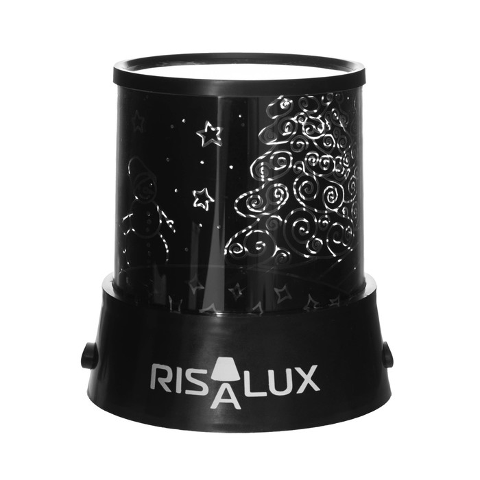 

Ночник-проектор "Новый год" LED USB/от батареек черный 10,8х10,8х11,5 см