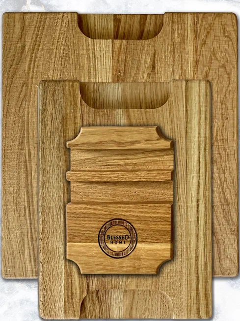 

Набор разделочных досок на подставке c вырезанными ручками Blessed HOME, BH34OAK25