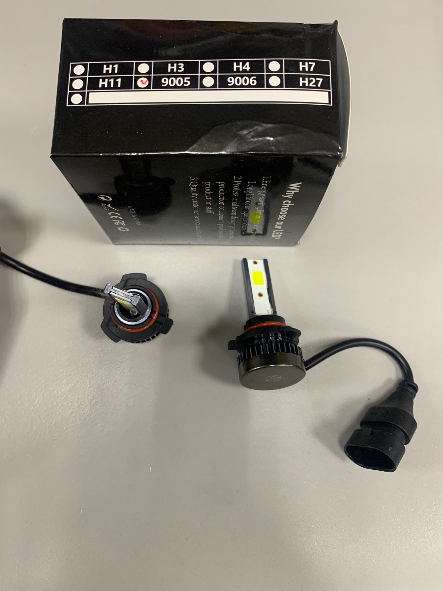 

Лампа светодиодная HB3 9-32 В головного света авиационный алюминий 2 шт. Mini