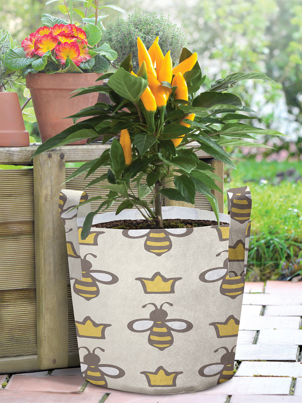 

Большая текстильная корзина JoyArty Пчелиные короны 27 л, Желтый, Пчелиные короны