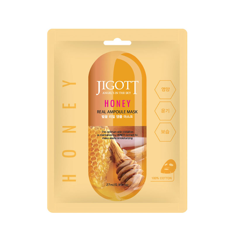 фото Тканевая маска для лица jigott honey real ampoule mask 27 мл