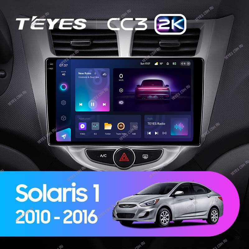 Магнитола Teyes CC3 2K 360 6/128 Hyundai Solaris 1 (2010-2016)