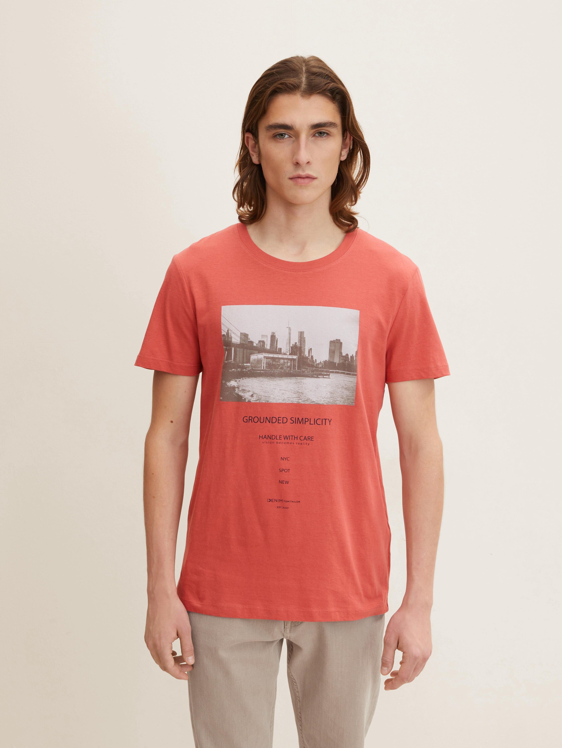 

Футболка мужская Tom Tailor Denim 1033026 красная 2XL, 1033026