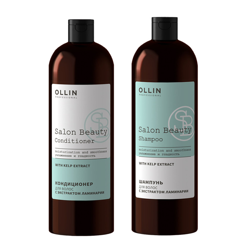 Набор для волос Ollin Professional Salon Beauty с экстрактом ламинарии 1000 мл и 1000 мл
