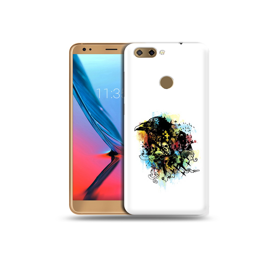 

Чехол MyPads Tocco для ZTE Blade V9 ворон и черепа (PT106427.464.273), Прозрачный, Tocco