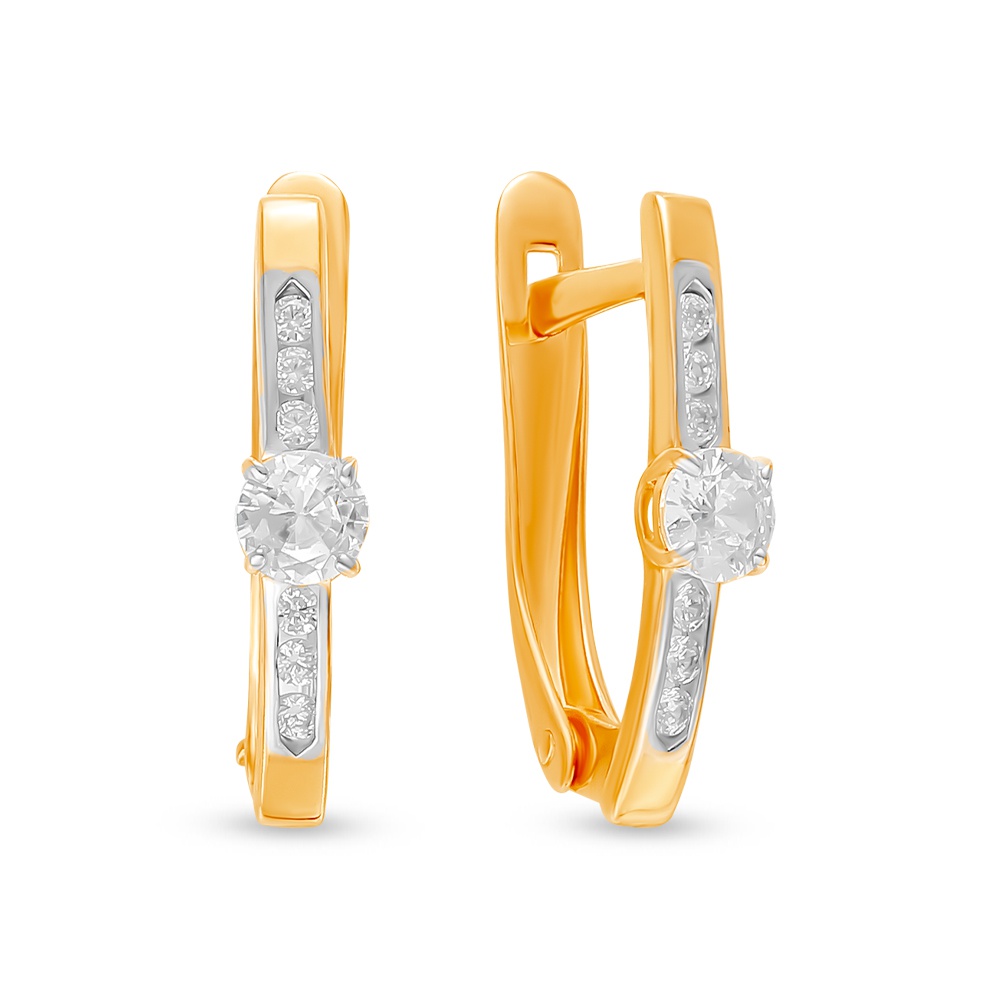 

Серьги из красного золота 585Gold 4300138004, фианит, 4300138004