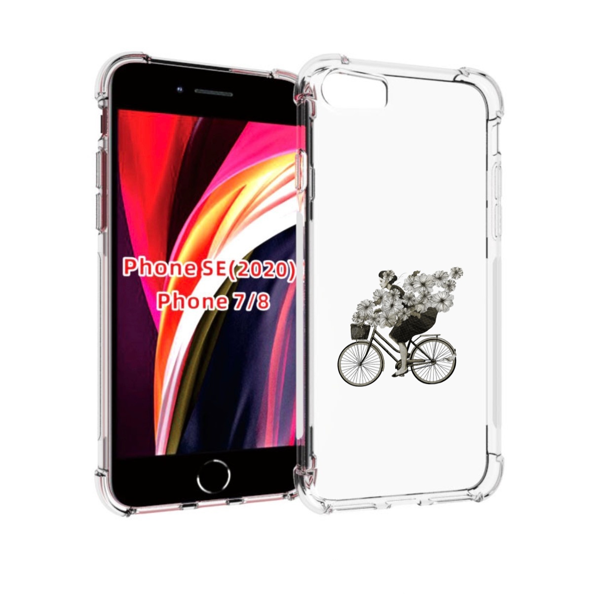 

Чехол MyPads девушка на велосипеде с цветами для iPhone 7 4.7 / iPhone 8, Прозрачный, Tocco