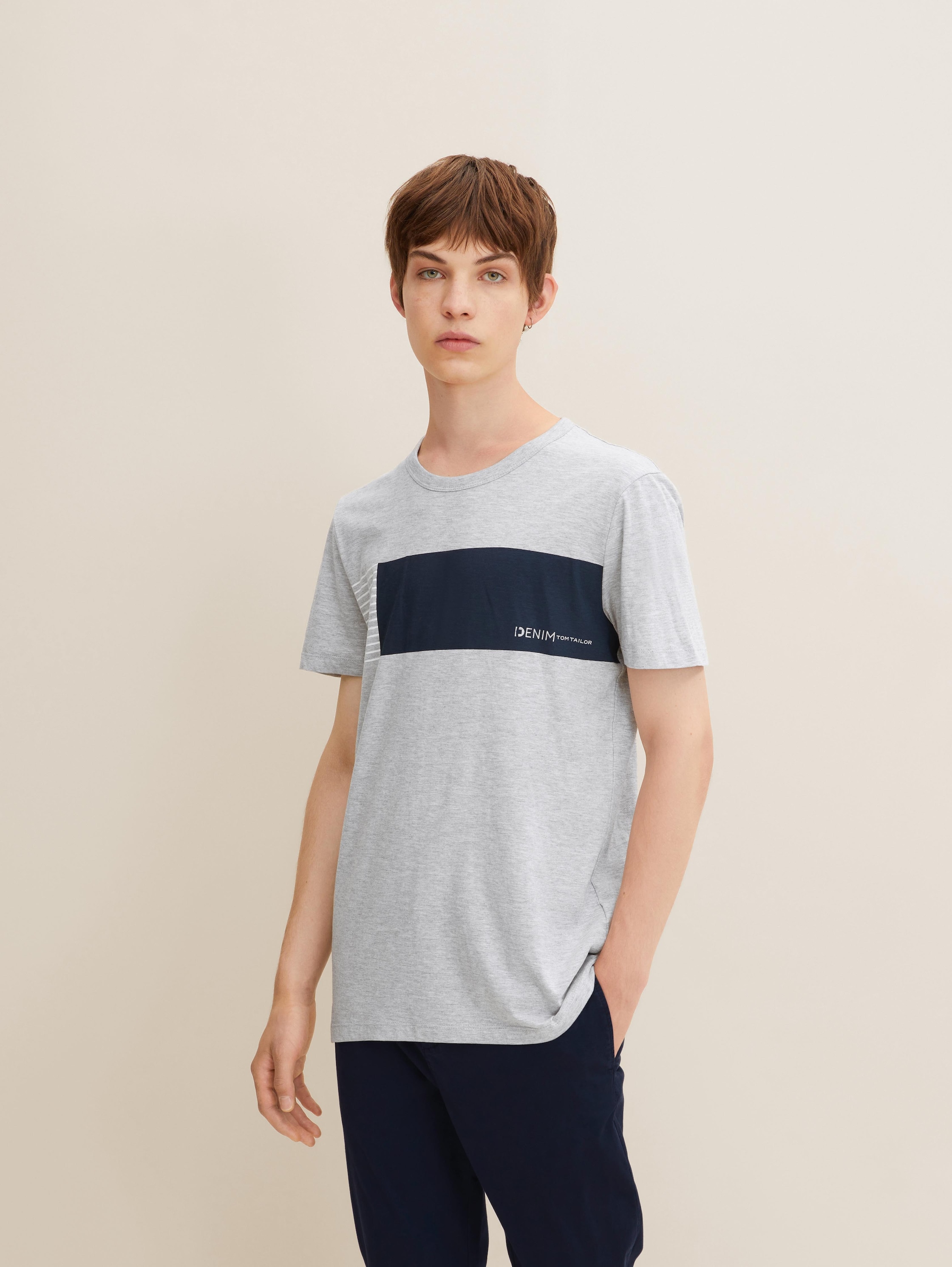 

Футболка мужская Tom Tailor Denim 1033037 серая XL, 1033037