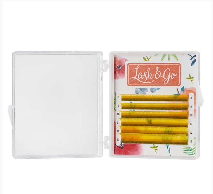Ресницы Lash&Go цветные мини желтый 6 линий C 0,07 7-12 мм дневник школьный 5 11 класс обложка пвх под мрамор сова желтый