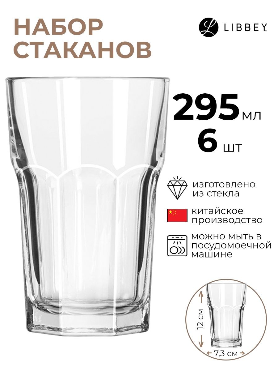

Набор стаканов Libbey 6шт 295мл, Прозрачный