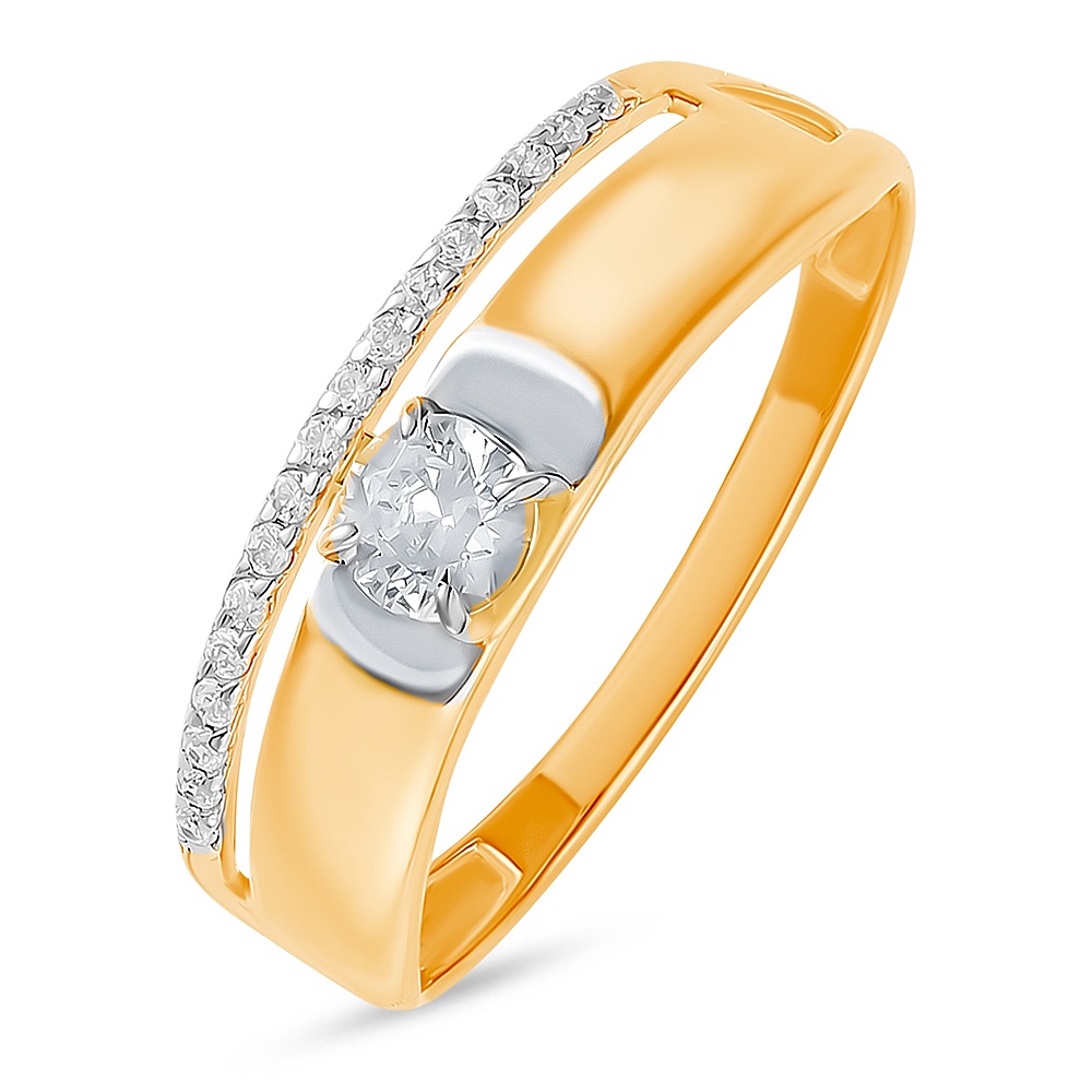 

Кольцо из красного золота р. , 585Gold 4300138702, фианит, 4300138702
