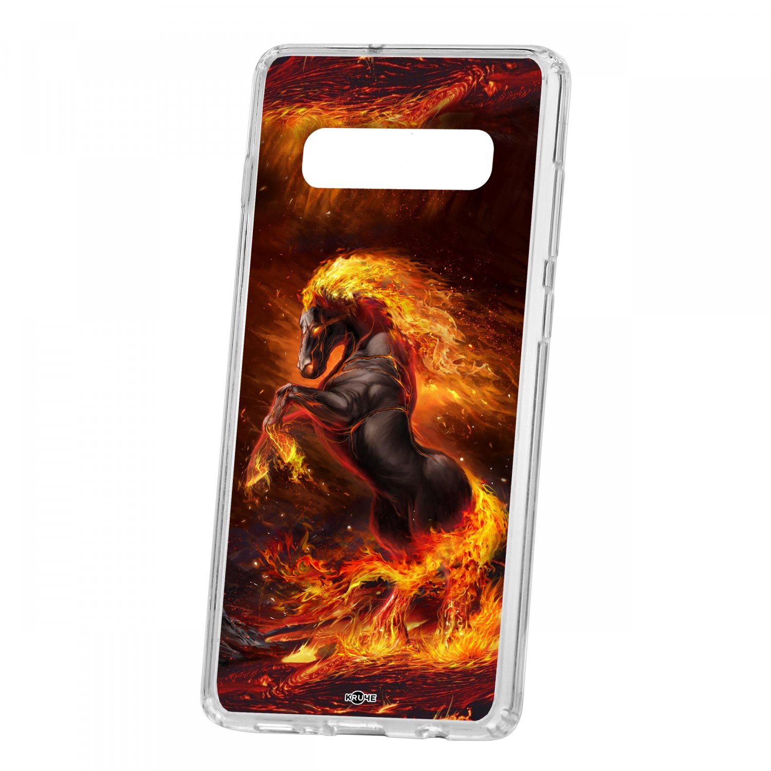 Чехол для Samsung Galaxy S10+ КRUЧЕ Print Конь огонь