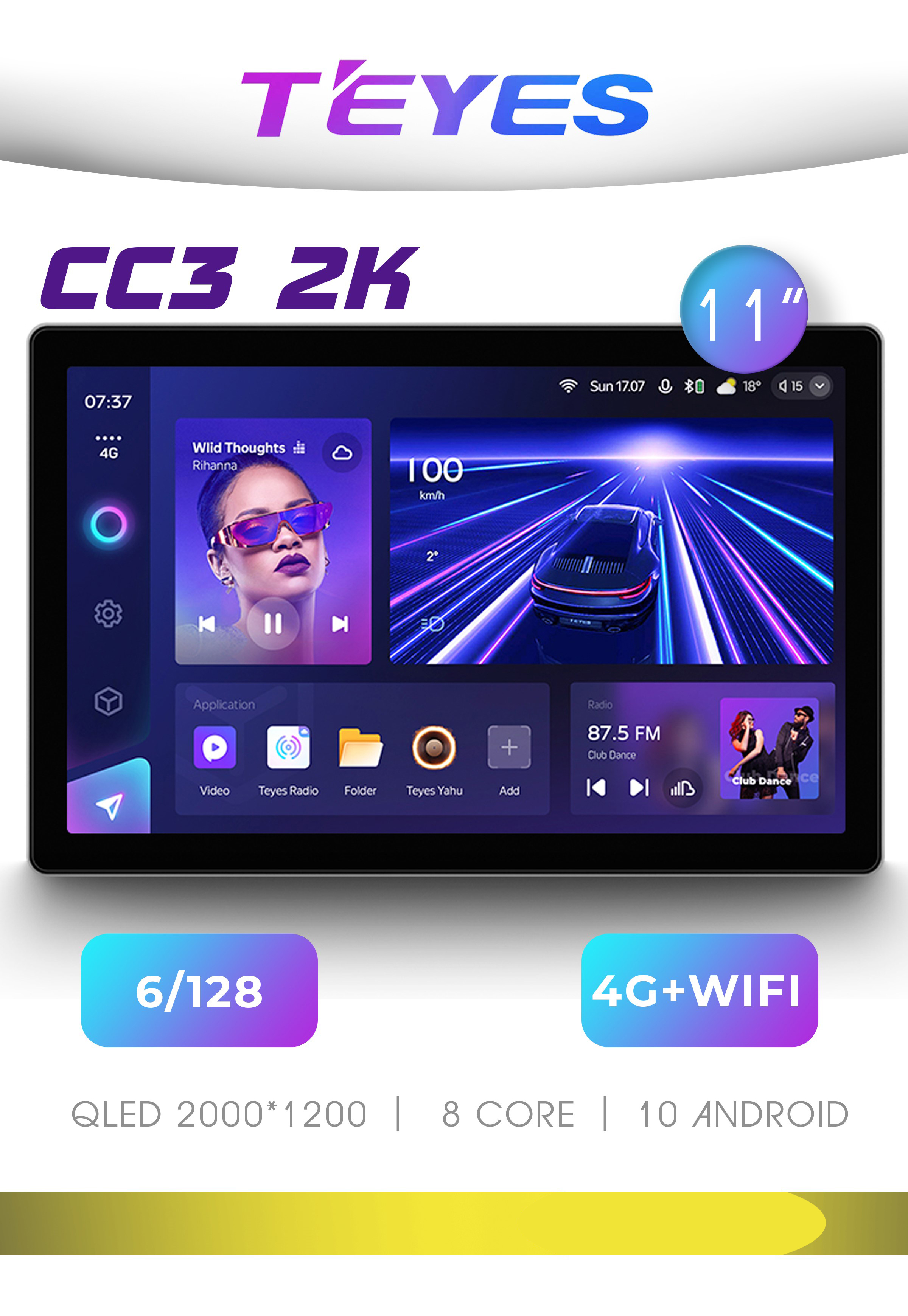 Магнитола автомобильная Teyes CC3 2K 11 6128 4103100₽