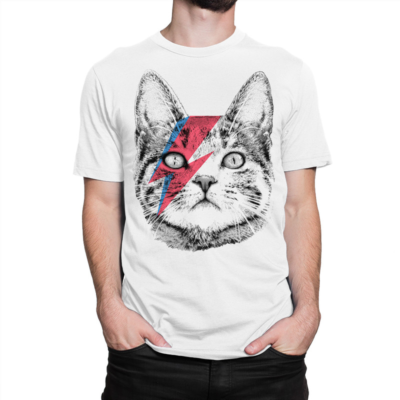 

Футболка мужская Dream Shirts Котик Боуи белая S, Белый, Котик Боуи