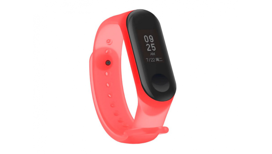 

Ремешок для Mi Band 3/4 transparent silicone loop красный