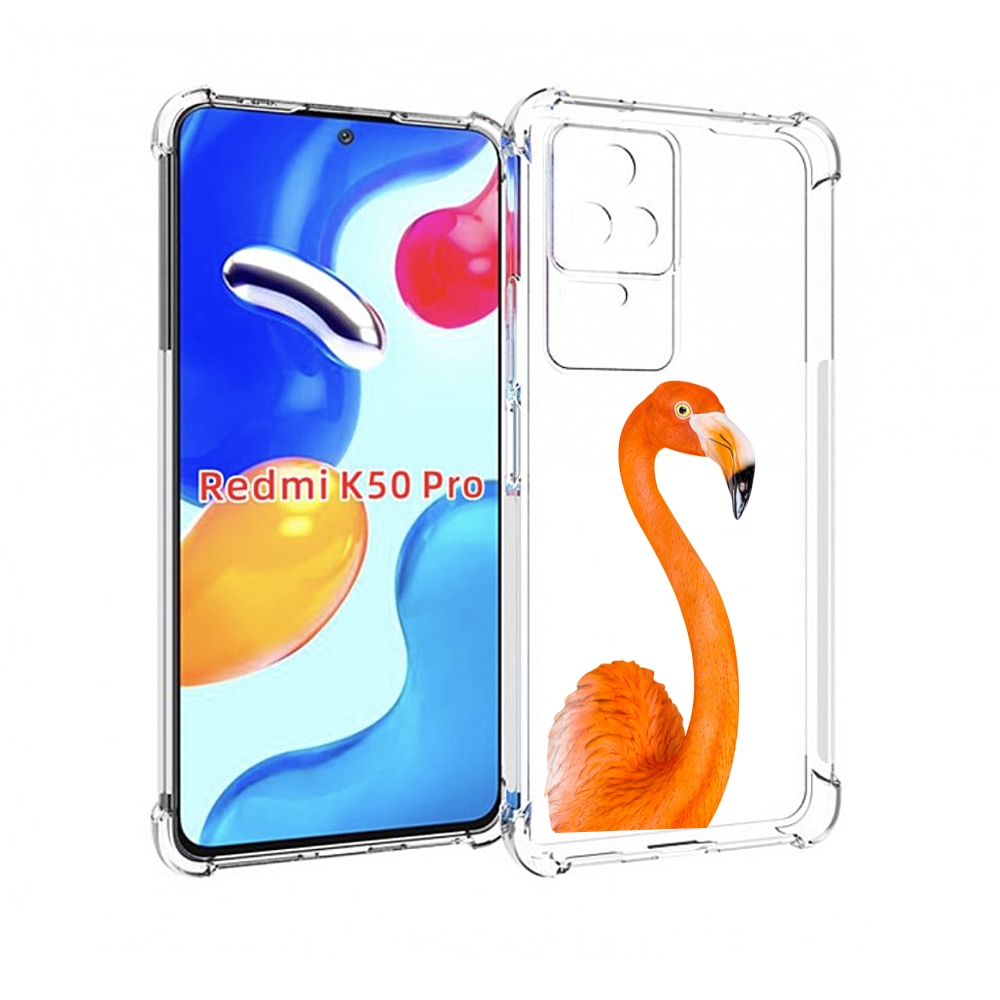 

Чехол MyPads оранжевый-фламинго для Xiaomi Redmi K50 / K50 Pro, Прозрачный, Tocco