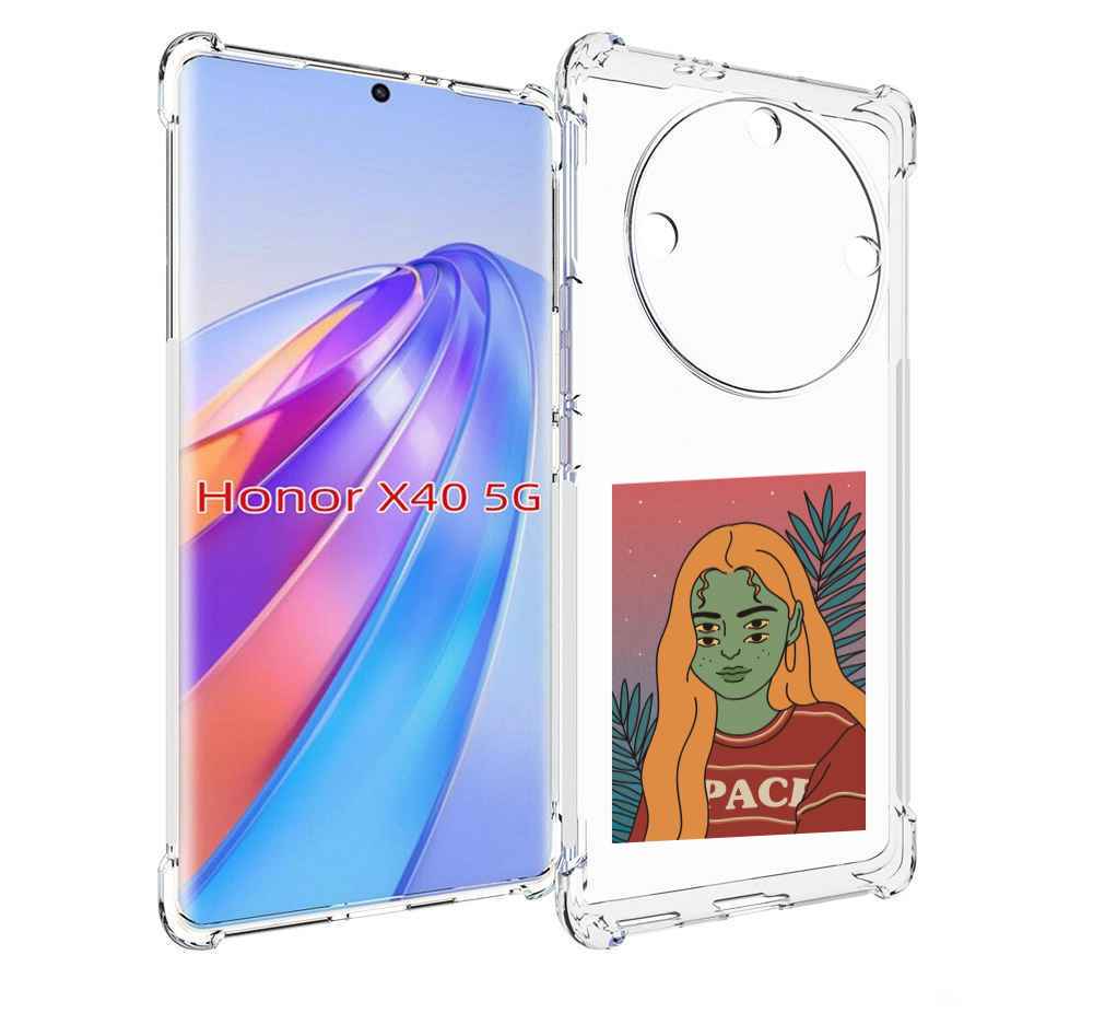 

Чехол MyPads четырехглазая девушка женский для Honor X40, Прозрачный, Tocco