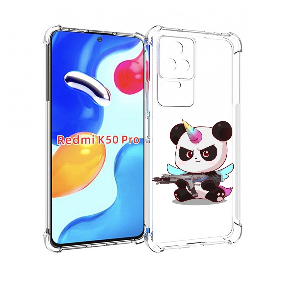 

Чехол MyPads панда-единорог детский для Xiaomi Redmi K50 / K50 Pro, Прозрачный, Tocco