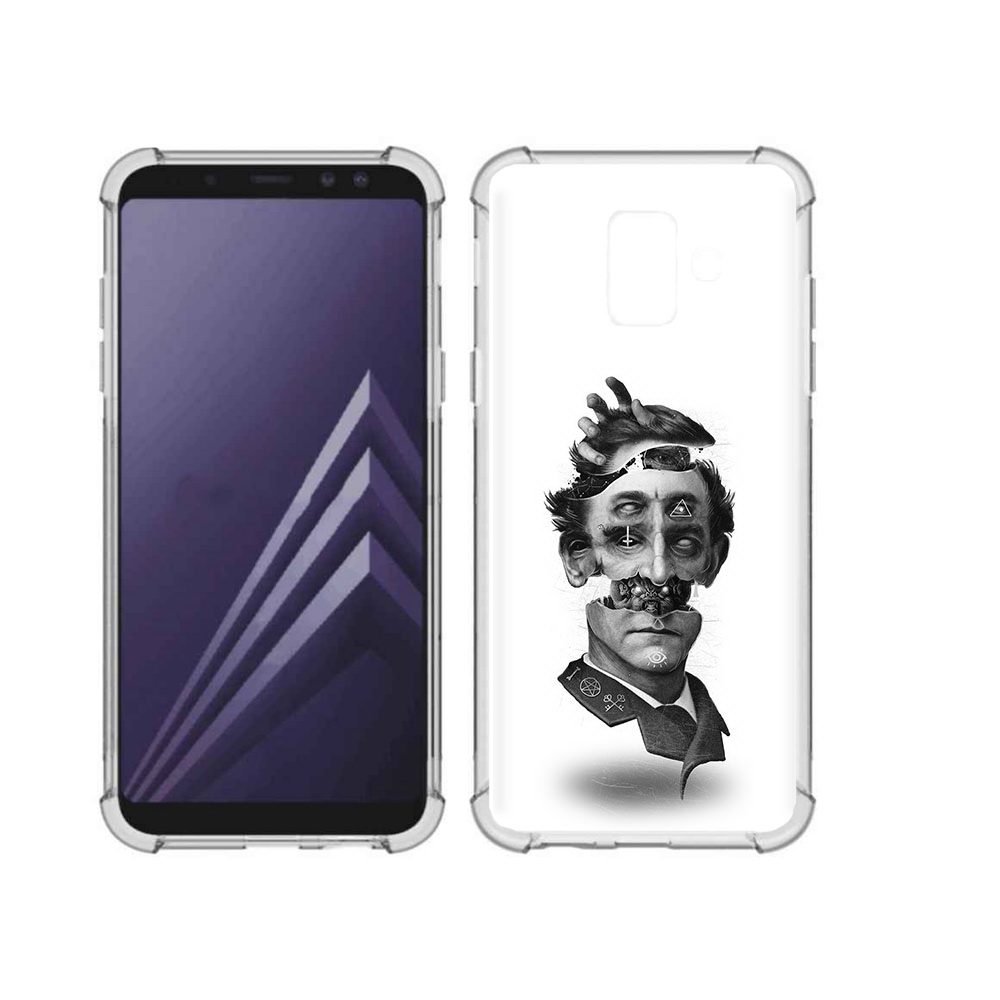 

Чехол MyPads Tocco для Samsung Galaxy A6 (2018) страшное лицо абстракция, Прозрачный, Tocco