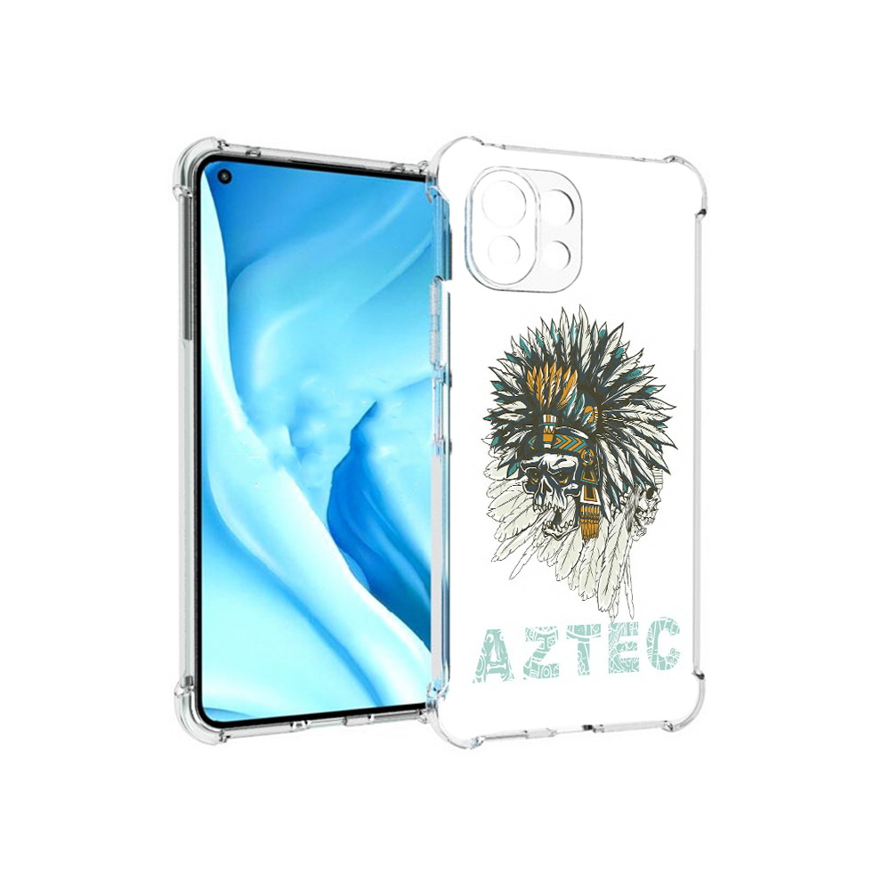 

Чехол MyPads Tocco для Xiaomi Mi 11 Lite скелет индеец (PT159462.256.602), Прозрачный, Tocco