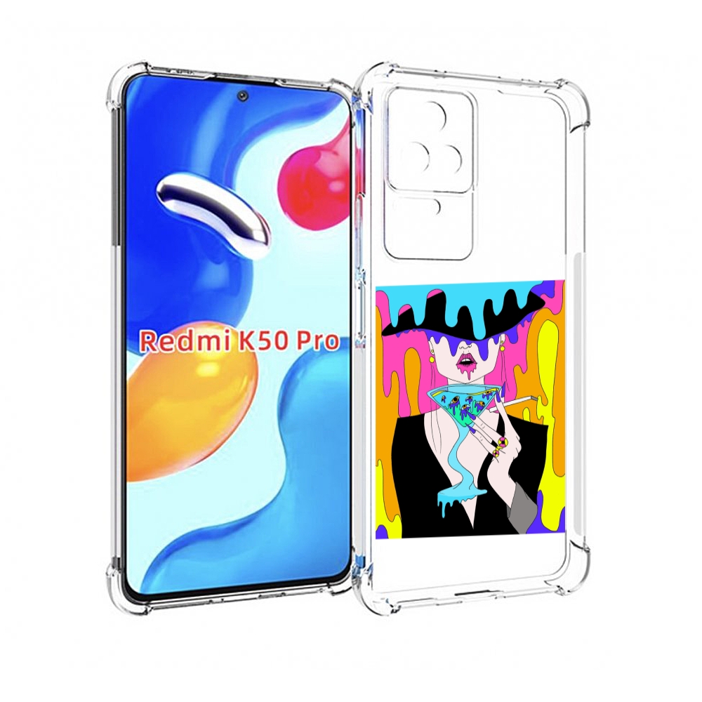 

Чехол MyPads плавленая девушка акварель женский для Xiaomi Redmi K50 / K50 Pro, Прозрачный, Tocco