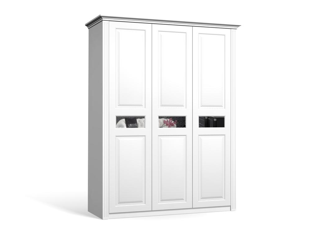 

Шкаф распашной Классика Люкс-3.5 МДФ с зеркалом трёхдверный 140x210x40 Мегамебель, Белый, Классика-Люкс-3.5
