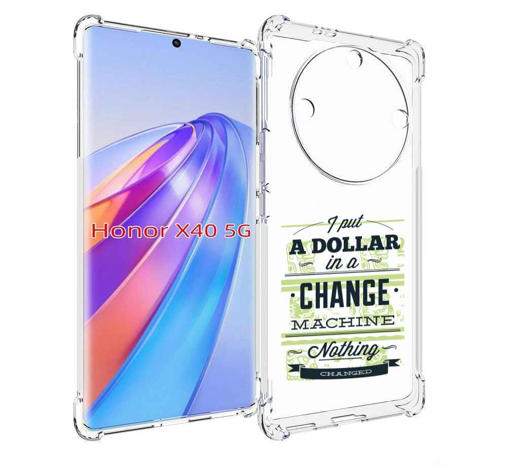 

Чехол MyPads доллар надпись для Honor X40, Прозрачный, Tocco