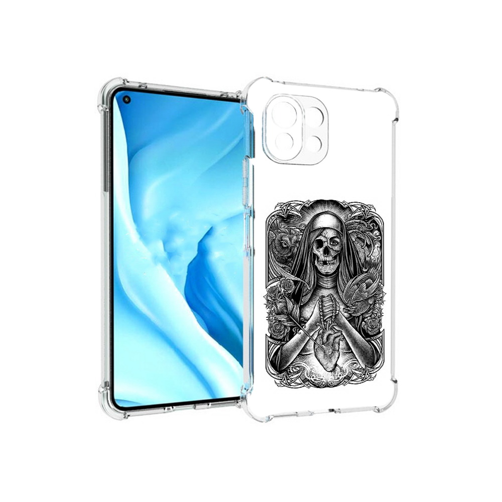 

Чехол MyPads Tocco для Xiaomi Mi 11 Lite скелет с сердцем (PT159462.256.603), Прозрачный, Tocco