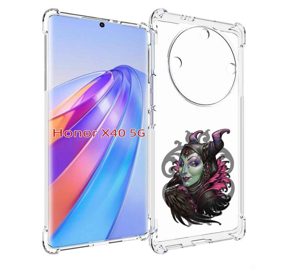 

Чехол MyPads зеленая девушка с вороном для Honor X40, Прозрачный, Tocco