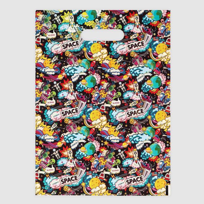 

Пакет полиэтиленовый с вырубной ручкой Космос, 30х40 см, 50 мкм (20 шт)