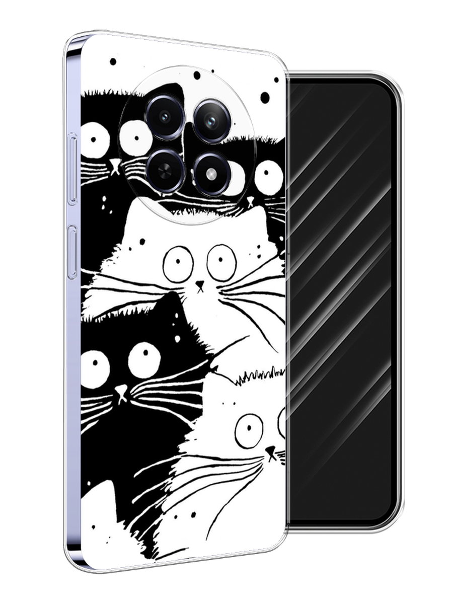

Чехол Awog на Realme 12 5G "Коты черно-белые", Черный;белый, 2516450-1