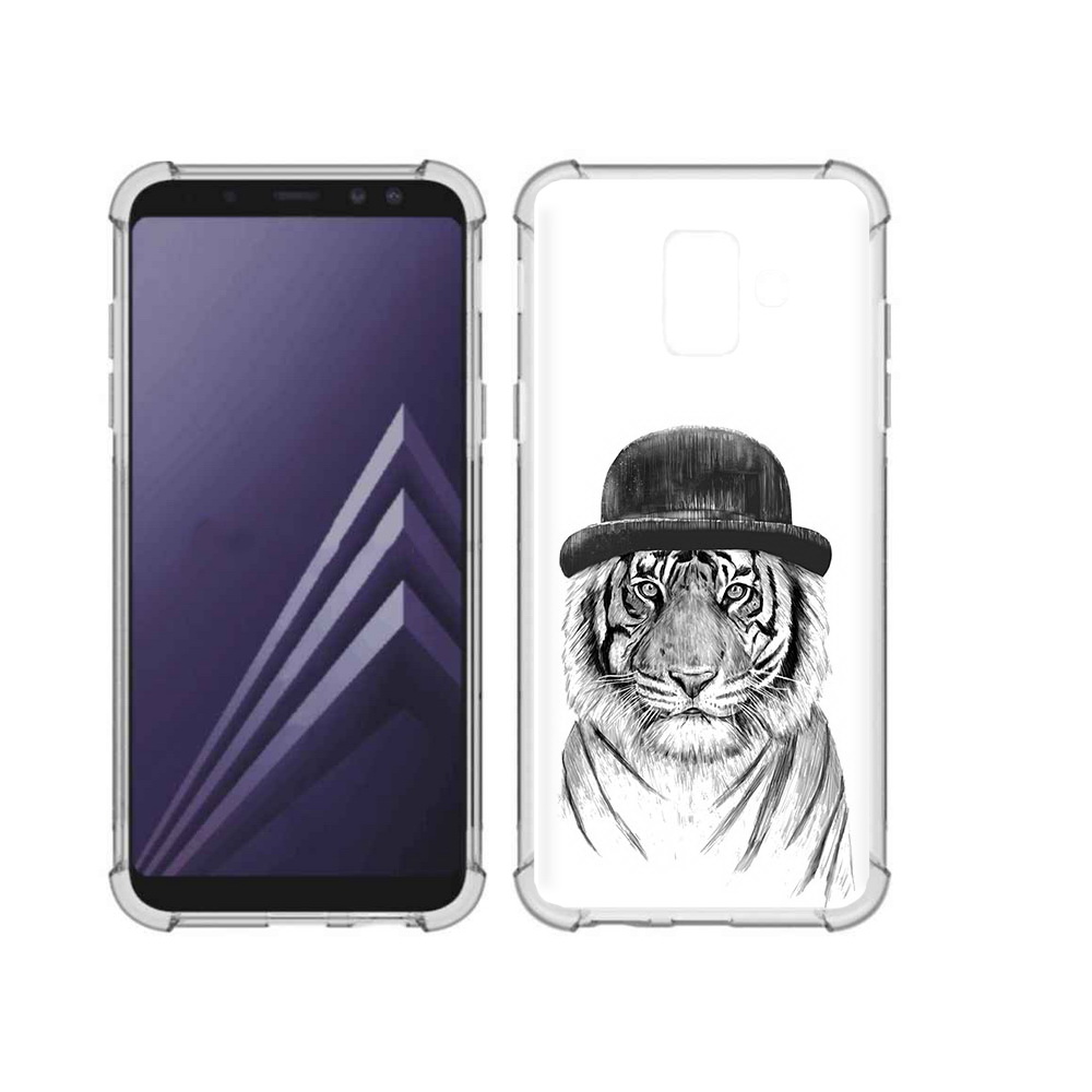 

Чехол MyPads Tocco для Samsung Galaxy A6 (2018) тигр британец (PT111558.582.641), Прозрачный, Tocco