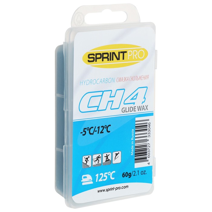 

Мази скольжения SPRINT PRO, CH4 Blue, (от -5 до -12°C), 60 г, CH4 Blue