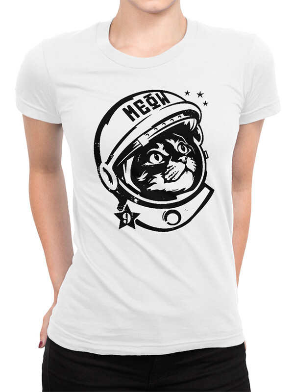 

Футболка женская Dream Shirts Кот-Космонавт белая XS, Белый, Кот-Космонавт