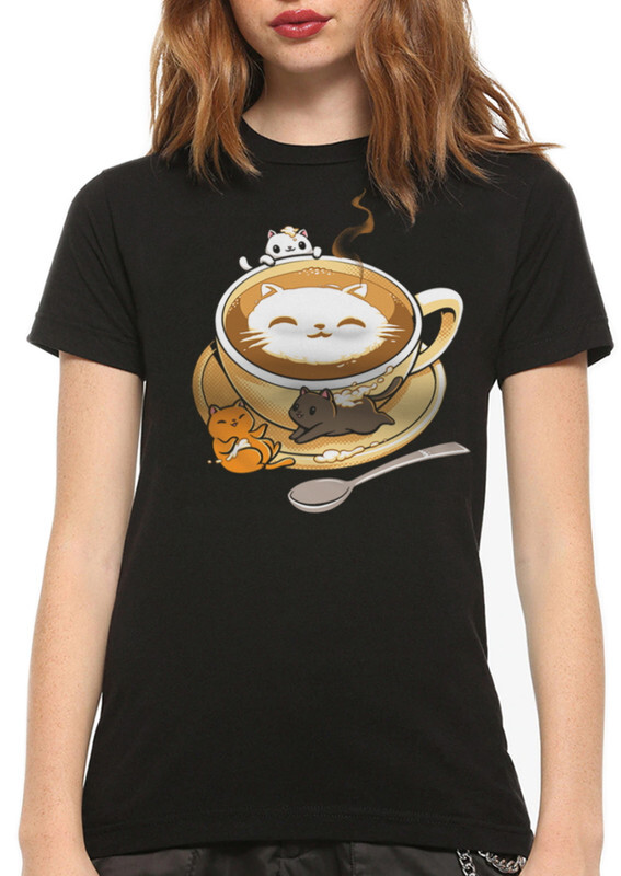 

Футболка женская Dream Shirts с Котиками черная XL, Черный, с Котиками