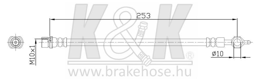 

Шланг тормозной K&K FT0971 TOYOTA Yaris 06- Rear R\L 1шт