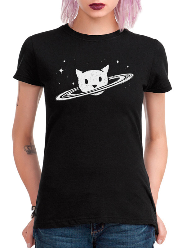 

Футболка женская Dream Shirts Галактический Кот черная M, Черный, Галактический Кот